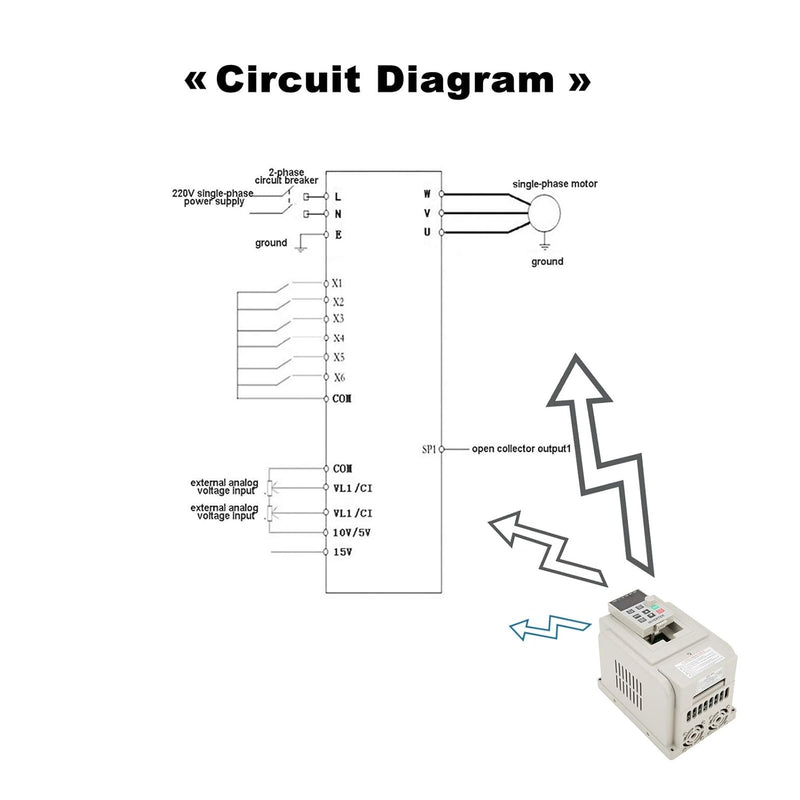 Frequenzumrichter 4KW 220V，Jectse einphasig bis 3-phasiger PWM-Steuerung Wechselstrom VFD-Wechselric