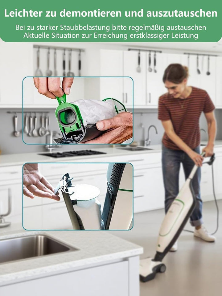 XIANGBIN 12 Stück Staubsaugerbeutel für Vorwerk Kobold VB100 Filtertüten Ersatz Beutel Zubehör Staub