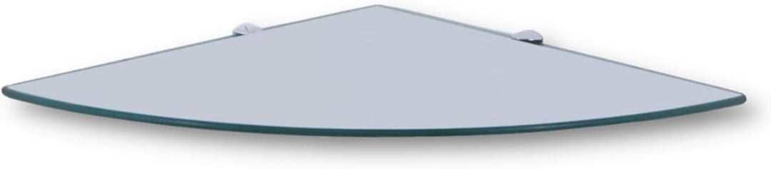 Euro Tische Glas Eckregal 45x45cm, Wandregal für Badezimmer, Duschregal Bad, Glas Badregal mit 6mm E