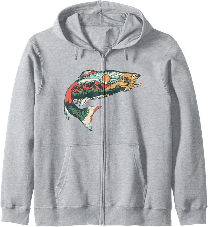 Trout Outdoor Illustration Series - Green Desert Kapuzenjacke