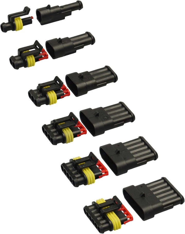 AMP Superseal Starter Set 1-polig bis 6-polig Sortiment Box Kasten mit Kabel Steckverbinder Elektrik