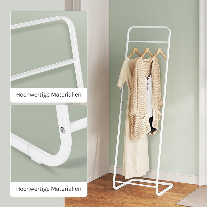 WOLTU Kleiderständer, Garderobenständer L Form, Jackenständer platzsparend, schmale Standgarderobe,