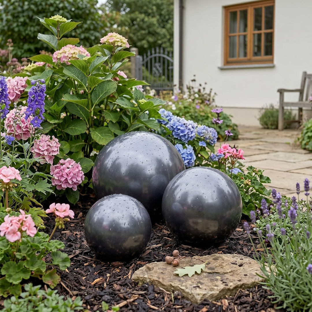 Teramico Dekokugel Gartenkugel glasiert -Blau, Grün, Anthrazit, Türkis, Aqua- sehr hochwertig frostf