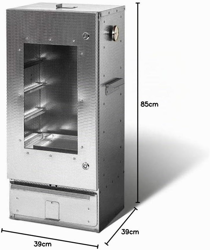 SMOKI- Räucherofen 85x39x33cm aus V2A-Edelstahl mit Scheibe