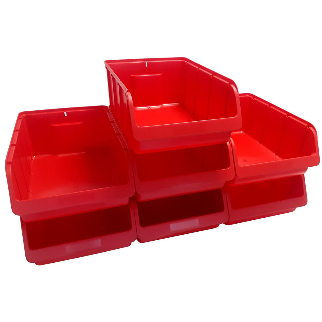 7x Profi Sichtboxen PP Grösse 5 Rot 495mm/460mm x 315mm x 185mm