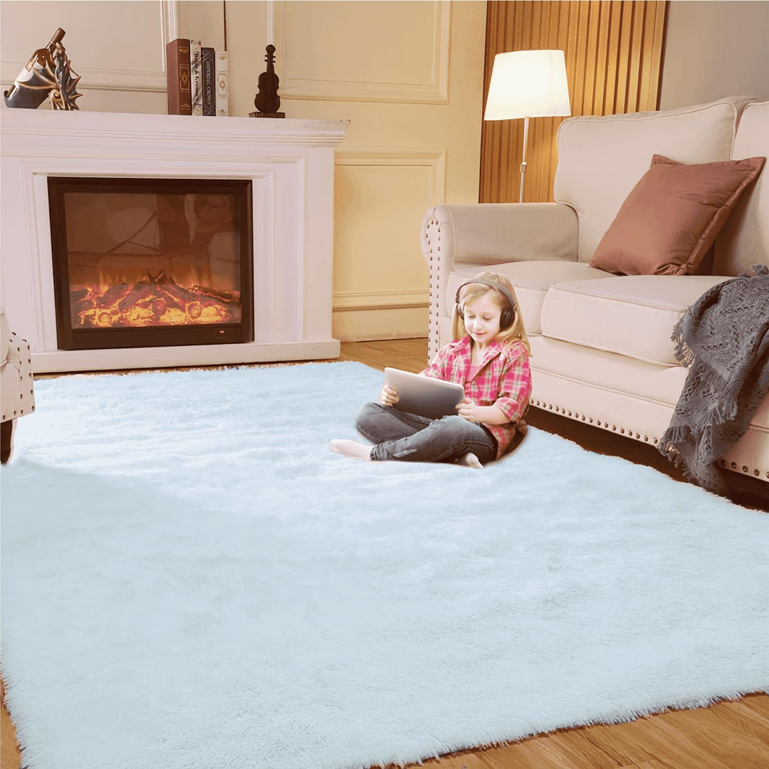 SUBEEN Hochflor Teppich Wohnzimmerteppich waschbar rutschfest extra gross Schlafzimmer Teppich moder