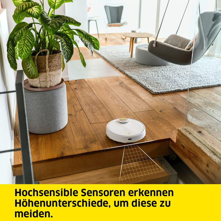 Kärcher Saugroboter RCV 3 mit Wischfunktion, smarte App-Steuerung, LiDAR-Laser-Navigation, Kartierun