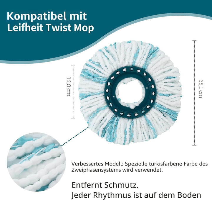 4 Stück Bodenwischer Ersatzbezug für Leifheit Clean Twist Disc Mop Micro, für Leifheit Bodenwischer