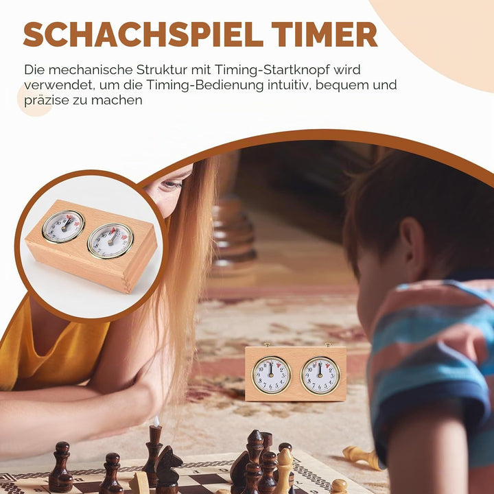 Jevina Schach Timer, Professionelle Digitale Internationale Schach Uhr, Hölzerne Count Up Down Schac