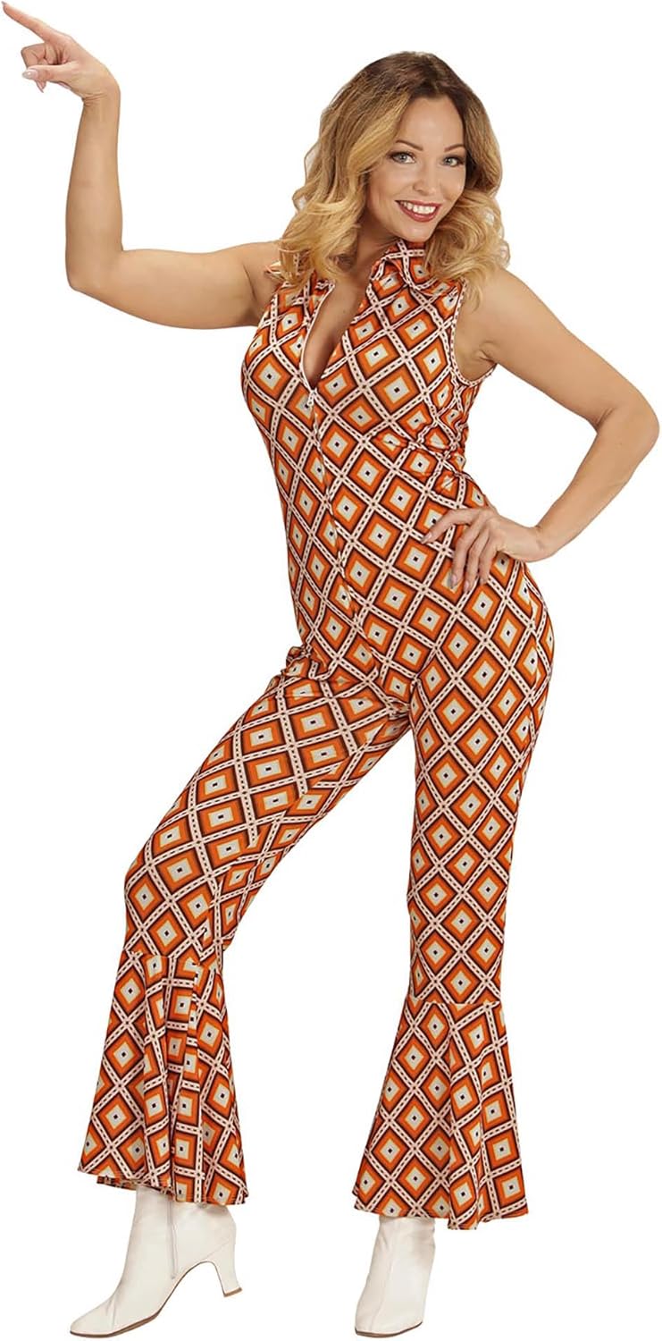 "70s LADY JUMPSUIT" rhombus - (M), M