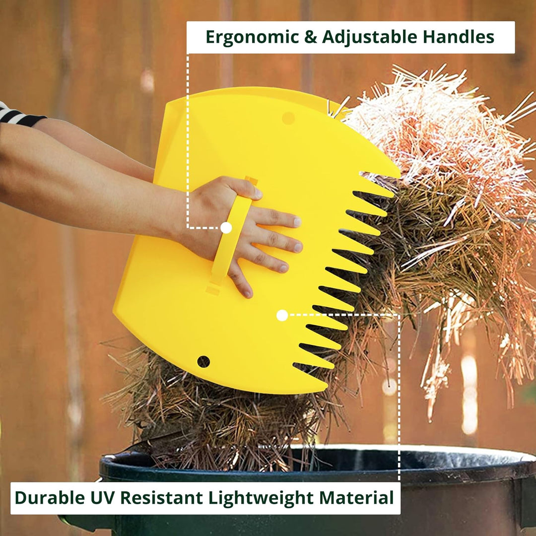 GardenHOME Laubsammler 2er Set – Grosse Laubschaufeln & Laubgreifer für Garten, Robuste Handrechen a
