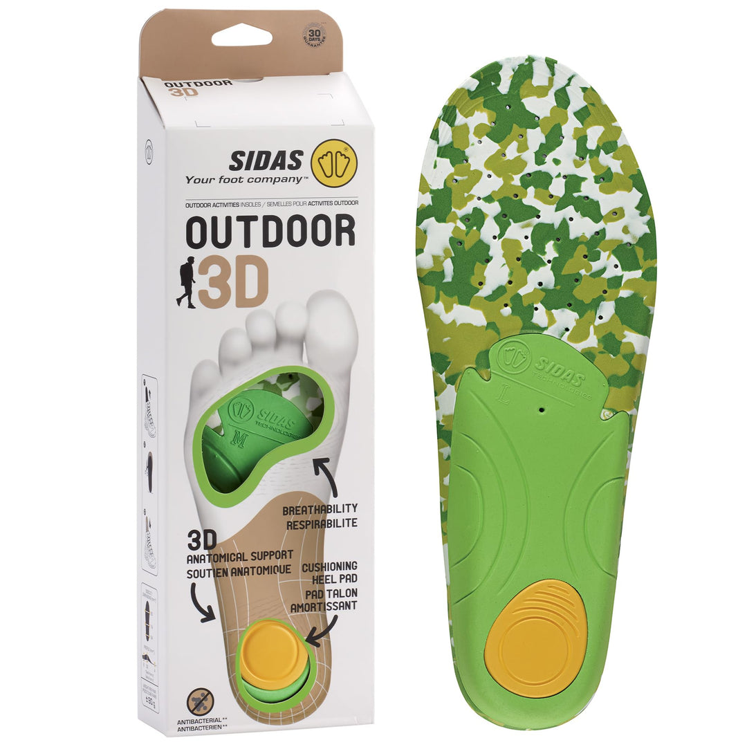 Sidas 3D Einlegesohlen für Wanderungen & Outdoor-Aktivitäten 42-43 Grün, 42-43 Grün