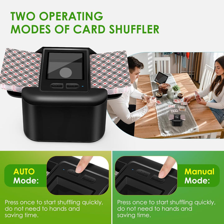 Aufladbarer Kartenmischer für 1–2 Decks,Geräuscharm Wiederaufladbarer Kartenmischer Tragbarer Elektr
