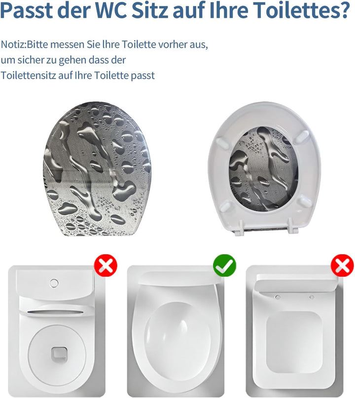 Toilettendeckel mit Absenkautomatik, WC Sitz mit Absenkautomatik Oval Form klodeckel Einfache Reinig