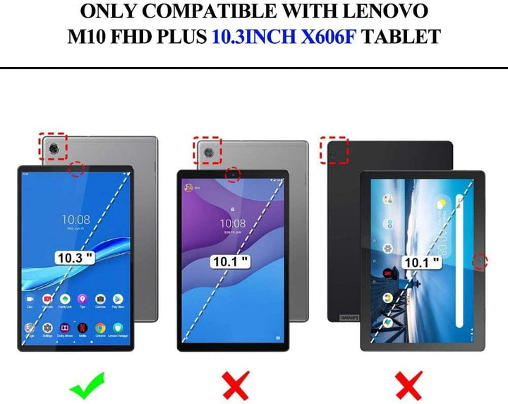 Annadue Tastatur Hülle für Lenovo Tab M10 FHD Plus 10,3 Zoll X606F,Slim Schutzhülle mit Abnehmbarer