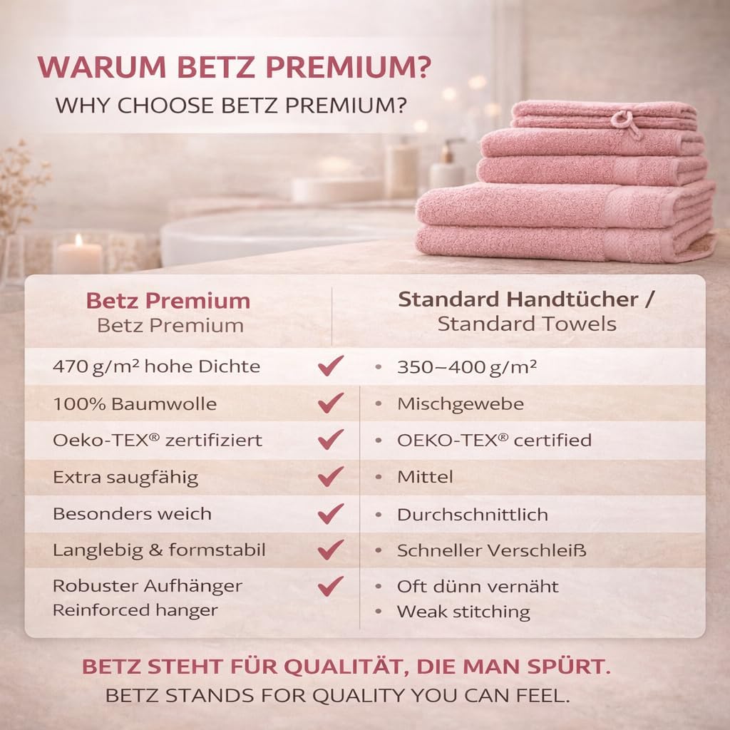 Betz 10-TLG. Handtuch-Set Premium 100% Baumwolle 2 Duschtücher 4 Handtücher 2 Gästetücher 2 Waschhan