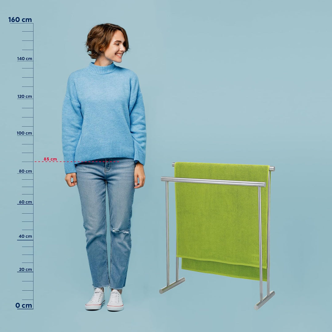 Kela 22691 Handtuchhalter, 2 Stangen, 18/10 Rostfreier Edelstahl, 76 cm Länge, Priamo, Satiniert 76