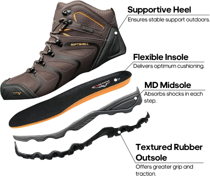NORTIV 8 Herren Outdoorschuhe Wanderstiefel Trekking Wanderschuhe Wasserdicht Mid Kletterschuhe Berg
