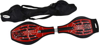 MAXOfit Waveboard Pro XL bis 95 kg mit Tasche und Leuchtrollen, 88x23x30 spider red, spider red