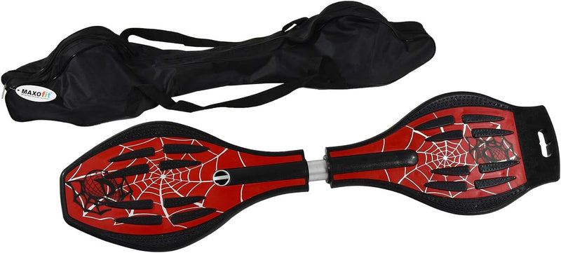 MAXOfit Waveboard Pro XL bis 95 kg mit Tasche und Leuchtrollen, 88x23x30 spider red, spider red