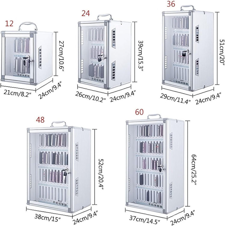 Handy Safe Metall 12/24/36/48/60 Slots Handy Transparent Türschloss Box Fabrik Schule Handy Aufbewah
