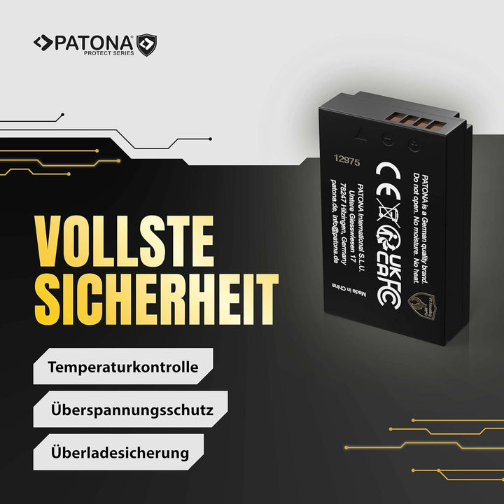 PATONA 2X Protect Akku Ersatz für Canon LP-E12 LPE12 Battery Pack 850mAh | Ersatzakku mit NTC-Sensor