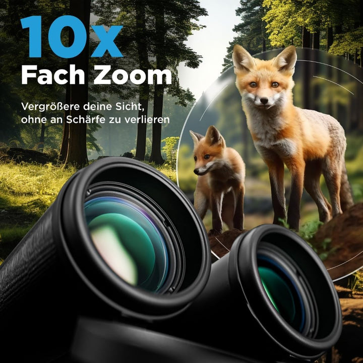 Fernglas 10x25 - leicht & kompakt - [EXTREM KLEIN] - TESTSIEGER - Mini Fernglas,für Brillenträger, O