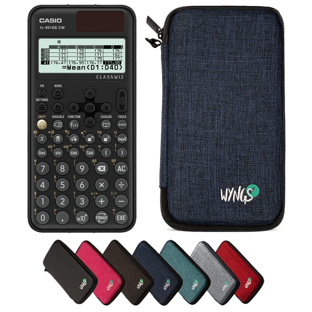 CALCUSO Sparpaket: Casio FX-991DE CW ClassWiz technisch-wissenschaftlicher Schulrechner + WYNGS Schu