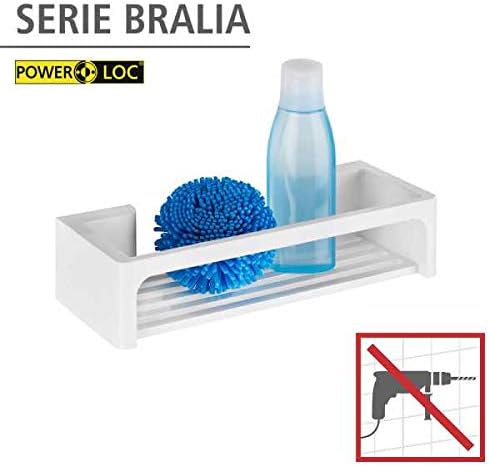 WENKO Power-Loc® Duschablage Bralia, praktisches Duschregal für das Badezimmer, Befestigung ohne Boh