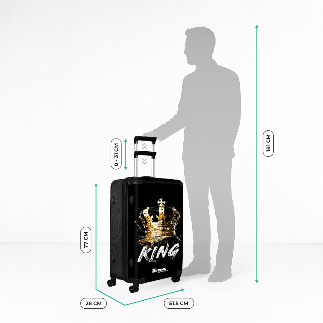 NoBoringSuitcases.com® Koffer XL Gross 77x51.5x28 cm Reisekoffer mit 4 Rollen Leicht Trolley Hartsch