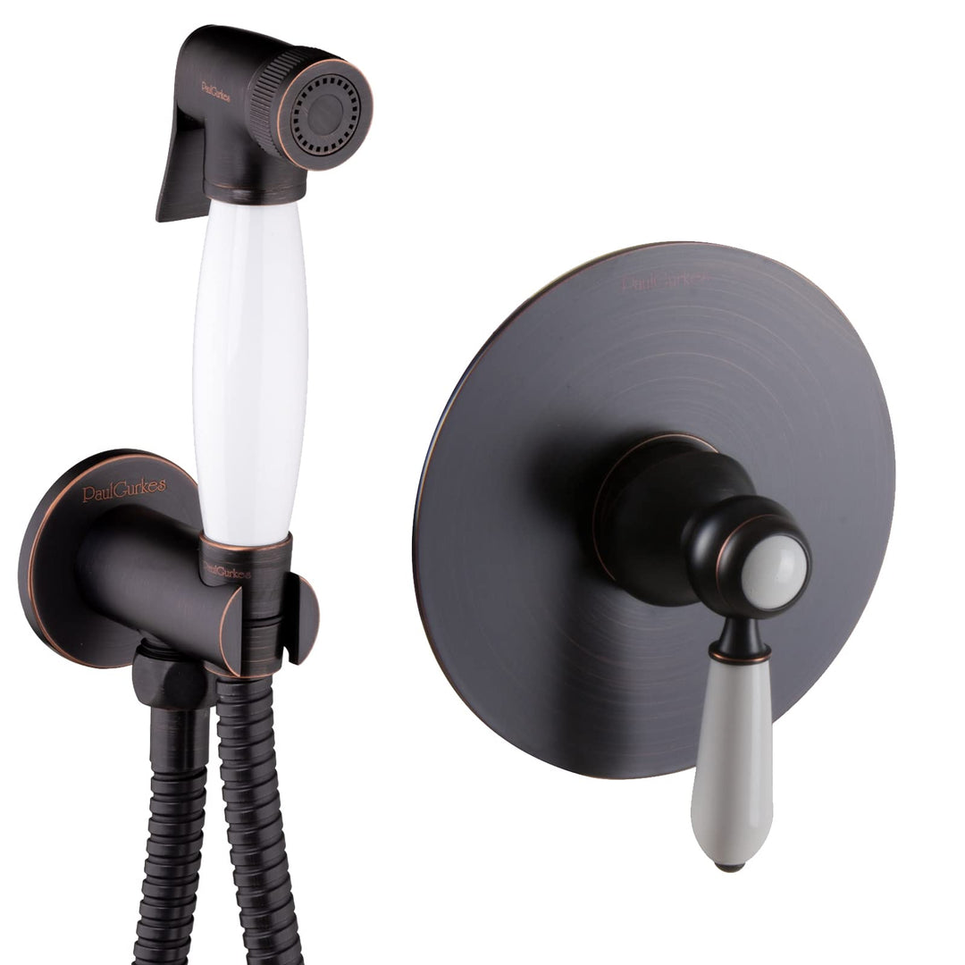 Bidet-Unterputz Nostalgie Schwarz WC-Dusche