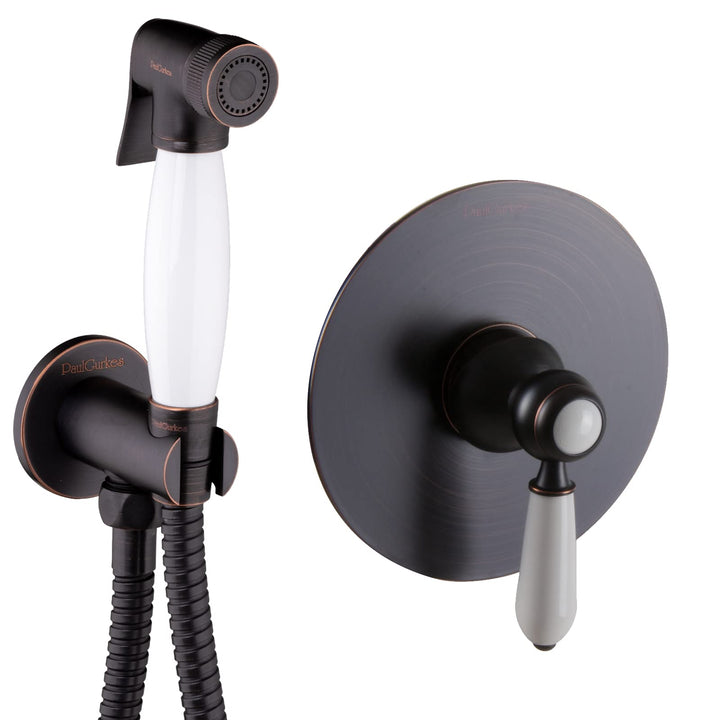 Bidet-Unterputz Nostalgie Schwarz WC-Dusche