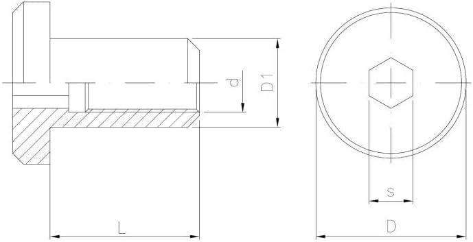 100x Hülsenmuttern Innensechskant Flachkopf Kugelkopfmutter M8 19x16 M8 19x16 100, M8 19x16 100