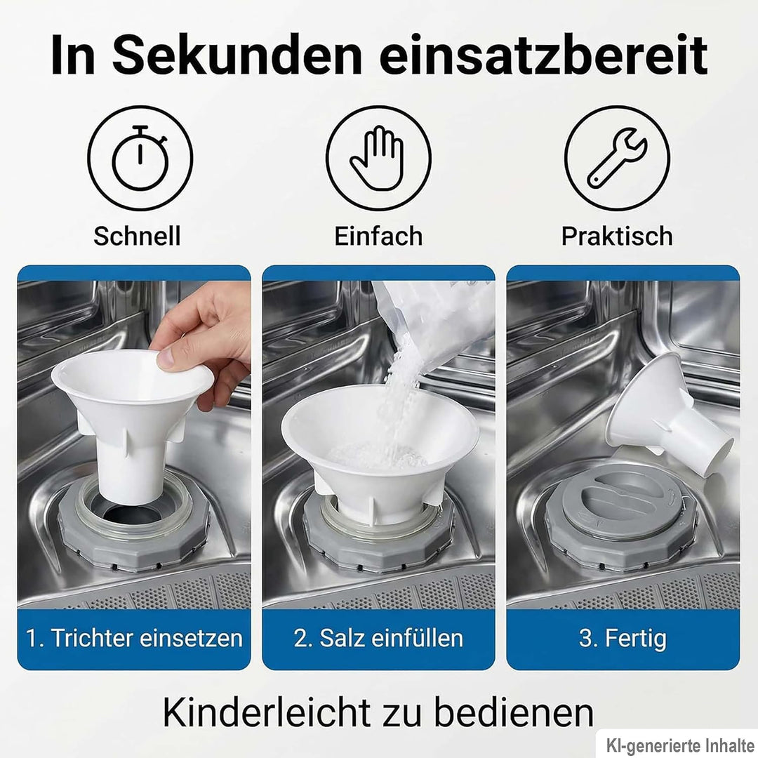 2er Set Geschirrspüler Salztrichter passend für Bosch Siemens Neff Constructa 00645000 – Einfüllhilf