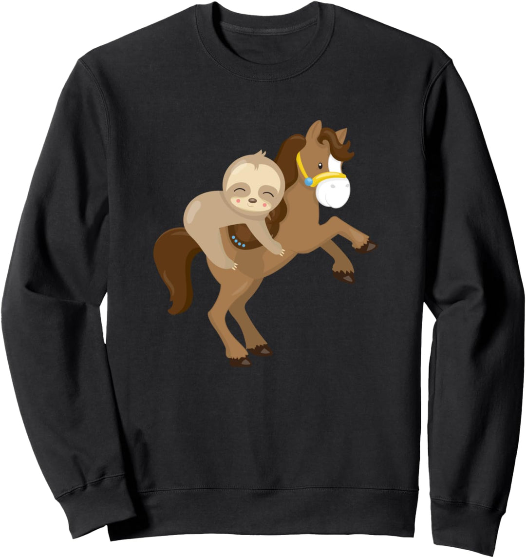 Faultierreiten Ein Pferd Süsses lustiges Tiergeschenk Sweatshirt