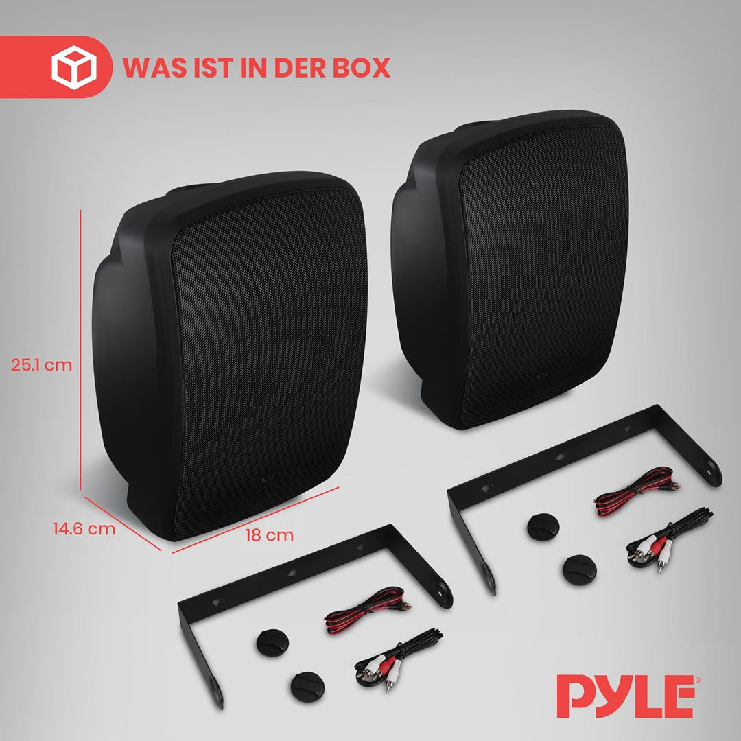 Pyle Outdoor wasserdichte Bluetooth-Lautsprecher – 5,25" (13,34 cm) 2-Wege-Wandlautsprecher (Paar),
