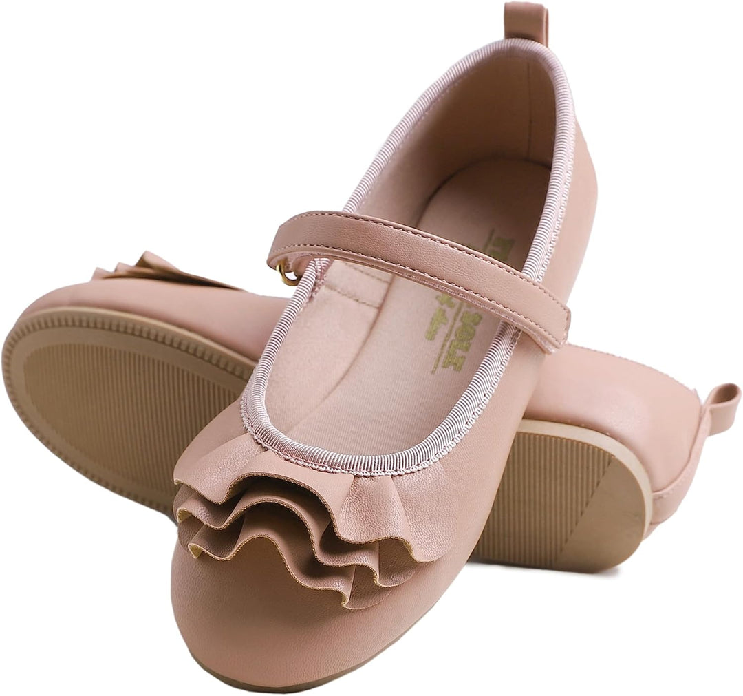 Feversole Girls Cute Dress, Mädchen süsses Kleid Mary Jane Schuhe weiche Party Urlaub Ballerinas 29