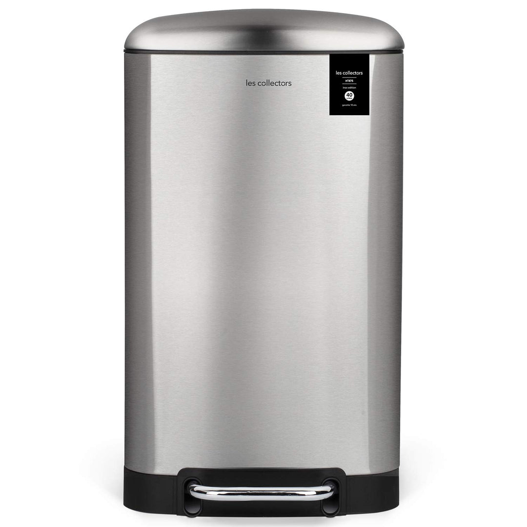 Les Collectors Tret-Mülleimer N°875 / Edelstahl/Silber, 40 L/rechteckig und praktisch, Metall, Silbe