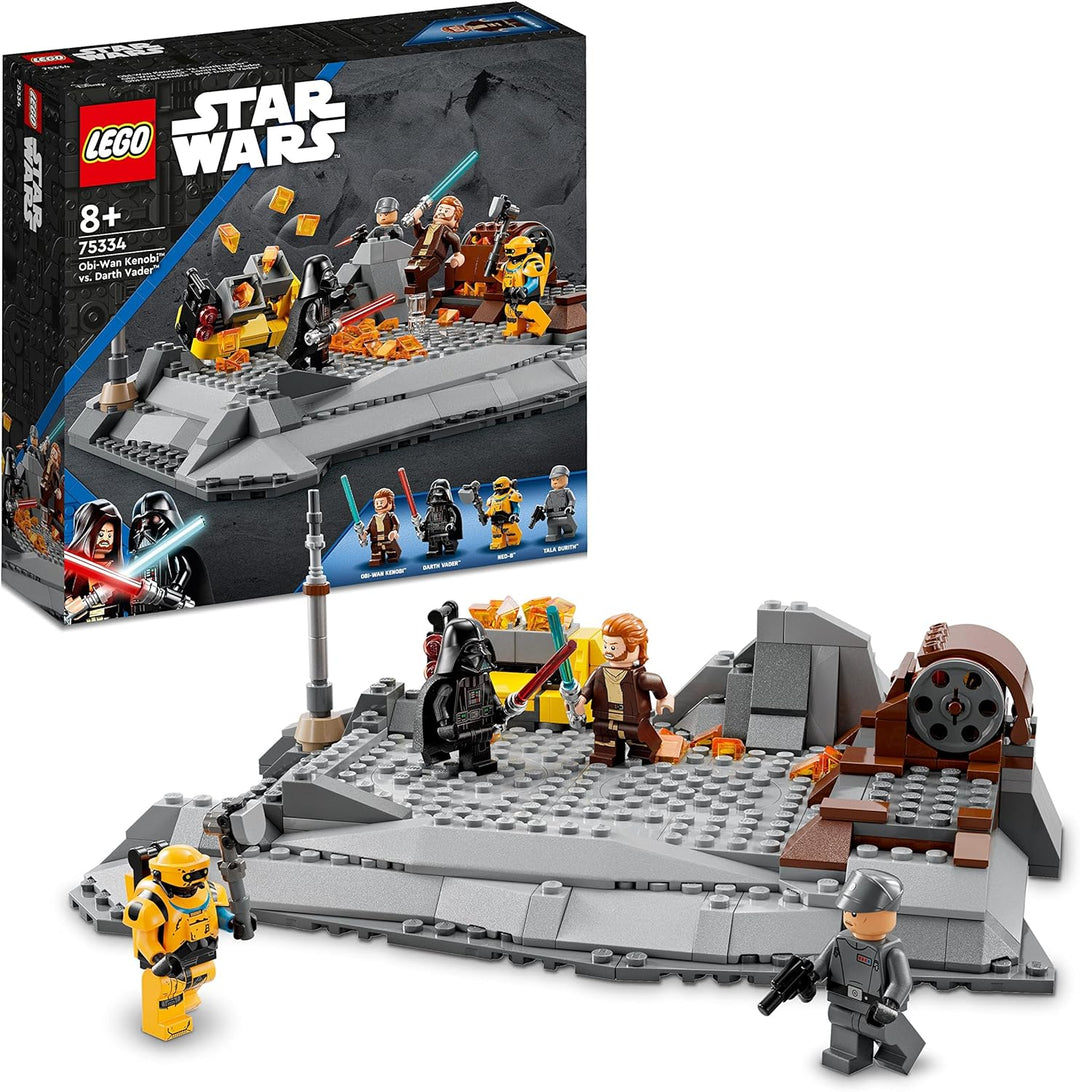 LEGO 75334 Star Wars Obi-Wan Kenobi vs. Darth Vader, Spielset mit Duell-Plattformen und Minifiguren,