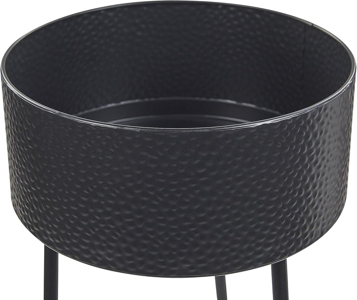 Pflanzenständer schwarz 29 x 26 x 50 cm Metall für Innen- und Aussenbereich Leika