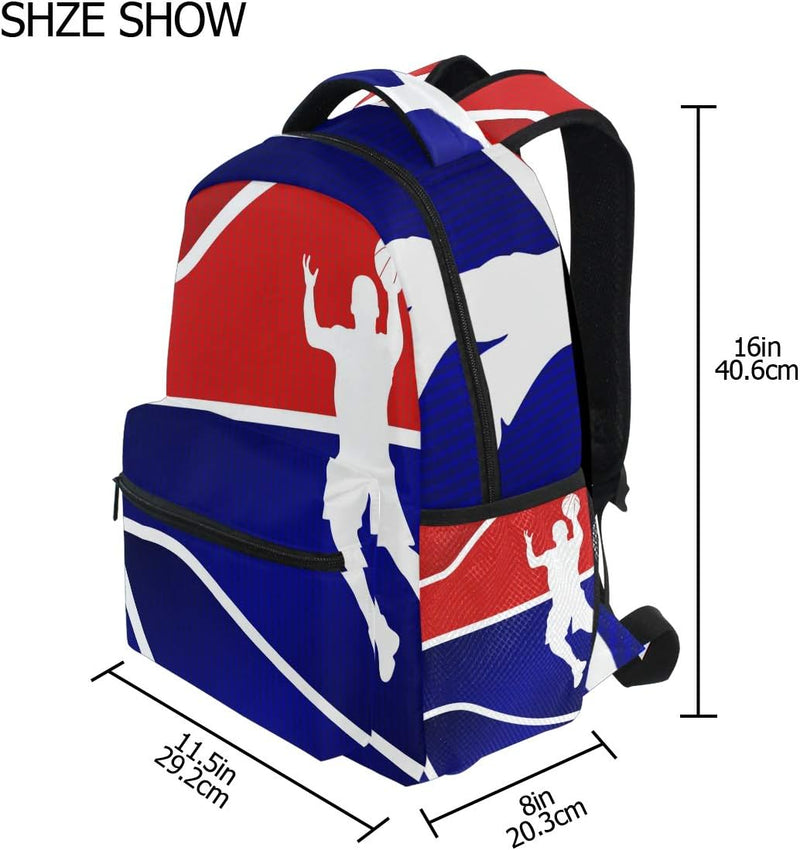 Blauer Basketball Hintergrund Schulrucksack für Jungen Mädchen Kinder Reisetasche Bookbag