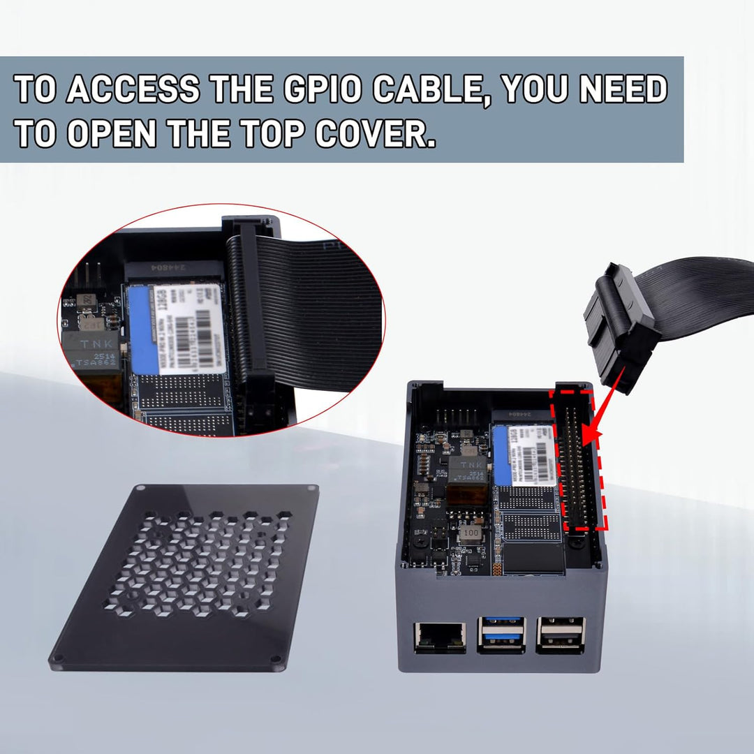 GeeekPi P33 M.2 NVME M-Key PoE+ Hat für Raspberry Pi 5, mit offiziellem Pi 5 Active Cooler und Alumi