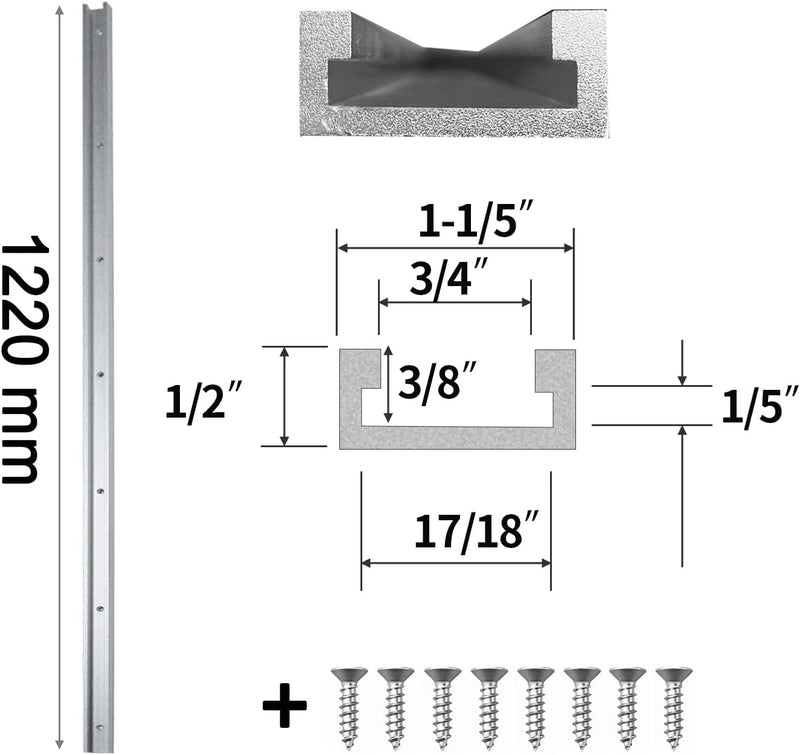 uyoyous T Nut Schiene 1220mm 30 Typ 4 Stück Aluminium T-Track T-Schienenrampe T-Slot Track T-Schiene