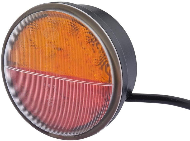HELLA - Heckleuchte - 83mm - LED - 24V - Anbau/geschraubt - Lichtscheibenfarbe: gelb/rot - Kabel: 25
