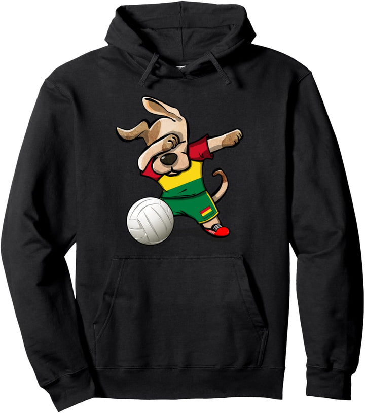 Tupfender Hund Bolivien Volleyball Bolivianische Flagge Pullover Hoodie