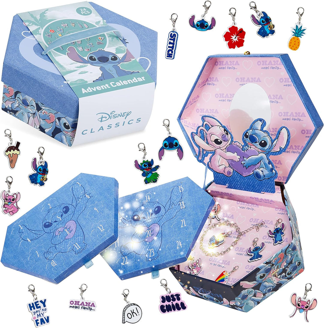 Disney Stitch Adventskalender 2023, Mädchen Charm Armband Weihnachten Countdown Kalender (Stitch Jew