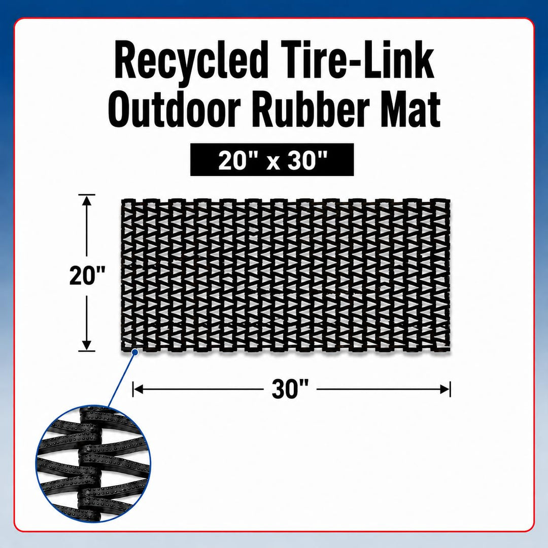 Stabiler Corporation 108 recylcled tire-link Ermüdungsmatte, für feuchte Bereiche, Herringbone Weave