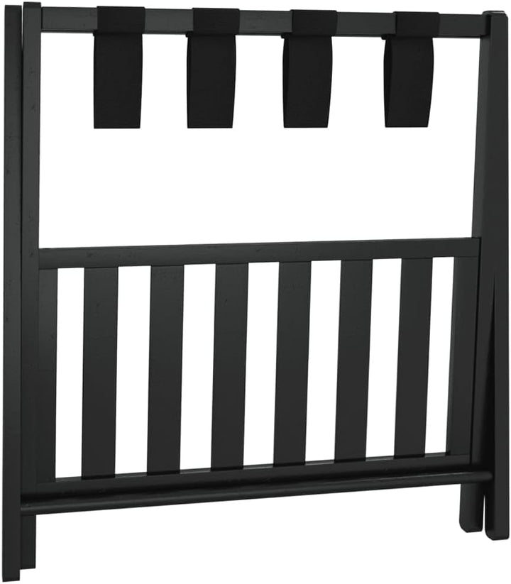 Gepäckablage Schwarz 68x38x58 cm Bambus Kofferständer faltbar mit Gurt und Stauraum für Hotelzimmer,
