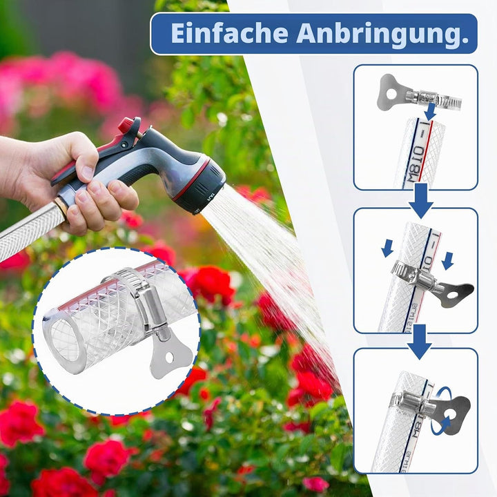PVC Schlauch 25 x 32 mm – Klarer Geflochtener Saug- Und Druckschlauch Inkl. 2 Schlauchschellen, Flex