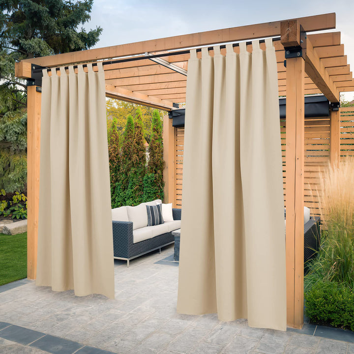 PONY DANCE Terrasse Vorhänge Outdoor Gardinen mit Schlaufen Sonnenschutz Vorhang Outdoor Balkonvorha